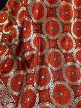 Rust & Burnt Orange Banarasi saree in banarasi silk with muted gold zari with burnt orange tones — Kaash Collection