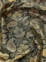 Yellow Banarasi Soft with Black Border saree in banarasi soft silk with buttis with plain black border & ambi pallu — Kaash Collection