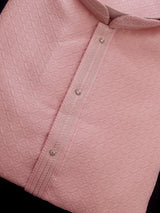 Tea Pink Color Kurta with Self Design | Wedding & Party Wear - Kaash
