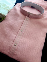 Tea Pink Color Kurta with Self Design | Wedding & Party Wear - Kaash