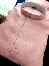 Tea Pink Color Kurta with Self Design | Wedding & Party Wear - Kaash