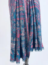 Teal kashmiri wool Kashmiri shawl with traditional floral design — Kaash Collection