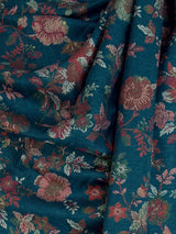 Teal premium pashmina Kashmiri shawl with kani weave, floral motifs — Kaash Collection