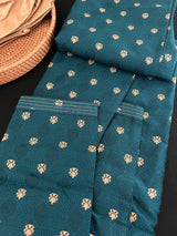 Teal Green Color Men Kurta Set - Embossed Embroidery and Zari Butti - Sherwani Style Kurta - Indian Wedding Kurta - Indian Outfit for Men - Kaash