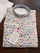 White Multi-Color men's kurta pajama in soft butter silk with floral digital prints with gold thread & sequin — Kaash Collection