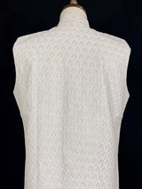 White men's Nehru/Modi jacket in cotton silk with embroidery & sequin work — Kaash Collection