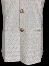 White Color Men Jacket with Sequin and Thread Work | High Quality Premium Soft Cotton Silk Men Jacket for Kurtas | Jacket for Kurtas - Kaash