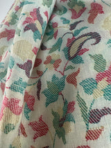 White kashmiri wool Kashmiri shawl with kani weave with muted gold zari — Kaash Collection