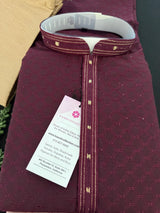 Wine men's kurta pajama in soft silk (non-pure) with tiny black sequin with embossed self-design — Kaash Collection