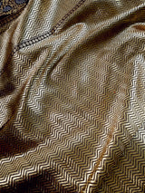 Wine Color Traditional Banarasi Tanchoi Handloom Silk Saree | Tree Pattern Buttas with small zari buttis and Tanchoi Weave | Banarasi Saree - Kaash