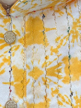 Yellow men's kurta pajama in soft cotton silk with sequin & colorful thread work — Kaash Collection