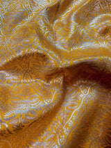 Yellow Color Pure Katan Silk Saree with Sliver Zari Weave, Silk Mark Certified - Kaash