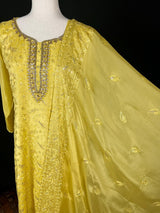 Yellow Color Salwar Kameez – Readymade Salwar Kameez in Yellow Color with Pant - 3pcs Women Suit with Handwork - Kaash