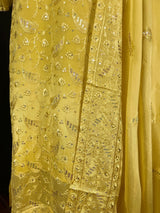 Yellow Color Salwar Kameez – Readymade Salwar Kameez in Yellow Color with Pant - 3pcs Women Suit with Handwork - Kaash