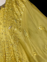 Yellow Color Salwar Kameez – Readymade Salwar Kameez in Yellow Color with Pant - 3pcs Women Suit with Handwork - Kaash