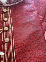 Silk Maroon Men Kurta Pajama | Self Design Material | Mens Ethnic Wear | Mens Ethnic Wear | Kaash Collection - Kaash Collection