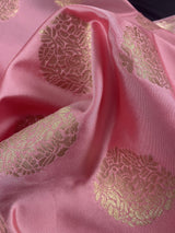 Baby Pink Silk Zari Weaved Dupatta | Buttas | Indian Dupatta | Stole | Scarf | Gift For Her | Kaash Collection - Kaash Collection