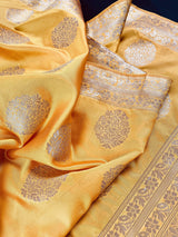 Yellow Silk Weaved Dupatta | Indian Dupatta | Silk Dupatta | Stole | Scarf | Gift For Her | Kaash Collection - Kaash Collection