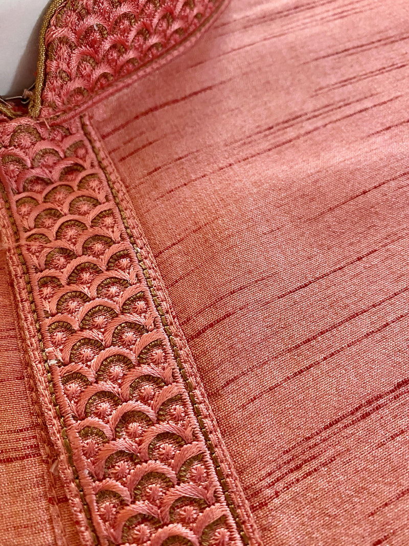 Peach Silk Men Kurta Pajama Set | Mens Ethnic Wear| Indian and Pakistani Mens Wear | Kaash Collection - Kaash Collection