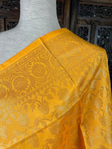 Yellow Banarasi Silk Dupatta Zari Weaved with Floral Pattern Full Jaal Dupatta | Stole | Scarf - Kaash Collection