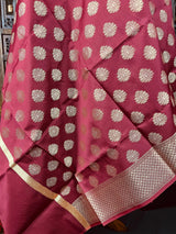 Maroon Banarasi Soft Silk Designer Dupatta with Weaving - Kaash Collection