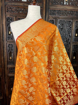 Orange Silk double tone Soft and Light Weight Dupatta - Kaash Collection