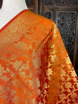 Orange Silk double tone Soft and Light Weight Dupatta - Kaash Collection