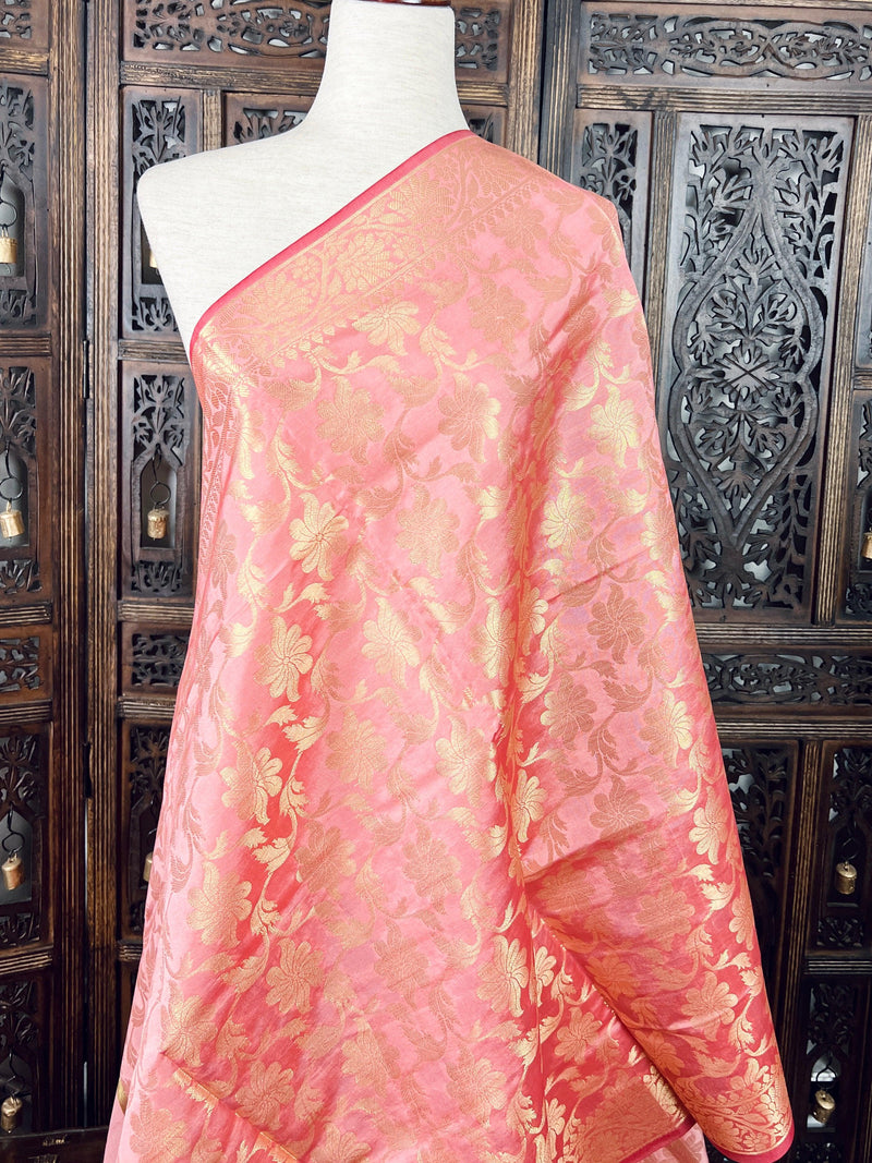 Baby Pink Silk Soft Silk Light Weight Dupatta - Kaash Collection