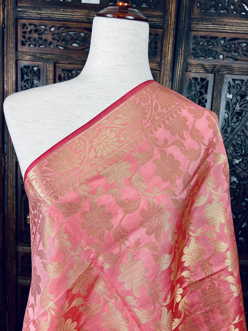 Baby Pink Silk Soft Silk Light Weight Dupatta - Kaash Collection