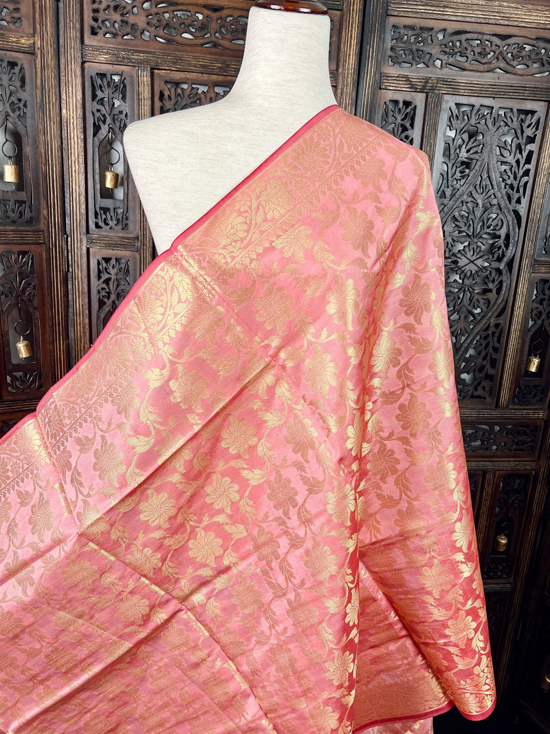Baby Pink Silk Soft Silk Light Weight Dupatta - Kaash Collection