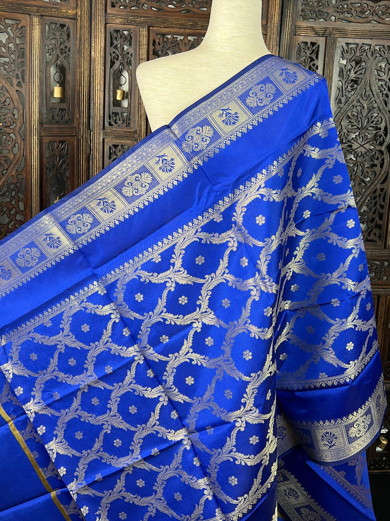 Blue Banarasi Soft Silk Designer Dupatta - Kaash Collection