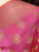 Light Pink Banarasi Silk Designer Dupatta with Weaving - Kaash Collection