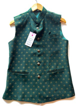 Bottle Green Color Modi Nehru Jacket For Men | Green color Mens Jacket | Jacket for Kurta | Silk Jacquard Mens Kurta Jackets | Waistcoat - Kaash Collection