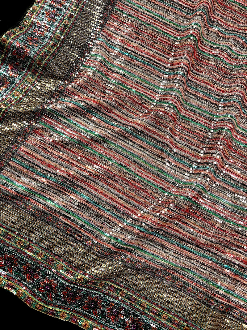 Sabyasachi Inspired Statement Digital Printed Sequin Work Saree| Sequence Saree  | Party Wear Sequin Sarees | Ships from California - Kaash Collection