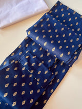Midnight Blue Color Premium Pure Cotton Kurta Pajama Set for Men with small Self design Buttis | Cotton Men Kurtas | Ships from California - Kaash Collection