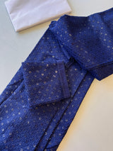 Sequin Chikhenkari Kurta Pajama Set in Royal Blue | Designer Wedding Mens Ethnic Wear | Wedding, Party Wear Kurta | Sequin Chikhenkari Kurta - Kaash Collection