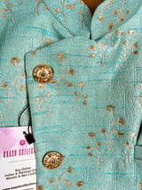 Designer Sea Green Modi Nehru Jacket For Men | Waist Coat | Jacket for Kurta | Gift For Him | Wedding Kurta | Kaash Collection Copy - Kaash Collection