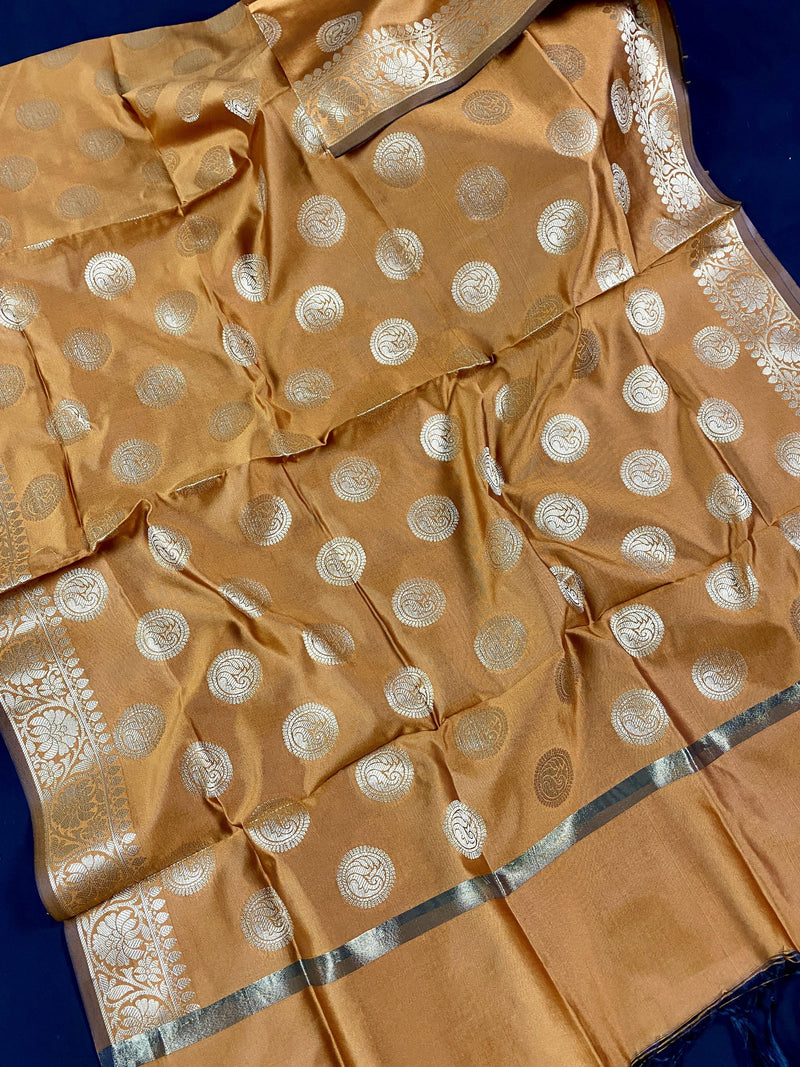 Mustard color Banarasi Silk Designer Chakra Dupatta | Light Weight Dupatta | Benarasi Dupatta | Gift For Her | Kaash Collection - Kaash Collection