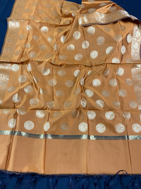 Mustard color Banarasi Silk Designer Chakra Dupatta | Light Weight Dupatta | Benarasi Dupatta | Gift For Her | Kaash Collection - Kaash Collection