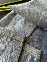 Slate Grey Men Kurta Pajama Set with tiny Sequin Work | Self Embroidered Material | Designer Indian Mens Wear | Kurta for Mens - Kaash