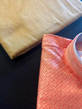 Peach Soft Silk Color Kurta Pajama Set with butti design on the Kurta | Kurta Pajama for Men | Men Ethnic Wear | Peach Kurta Sets - Kaash Collection