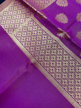 Purple Banarasi Silk Designer Weaved Dupatta | Light Weight Dupatta || Stole | Scarf | Benarasi Dupatta | Gift For Her | Kaash Collection - Kaash Collection