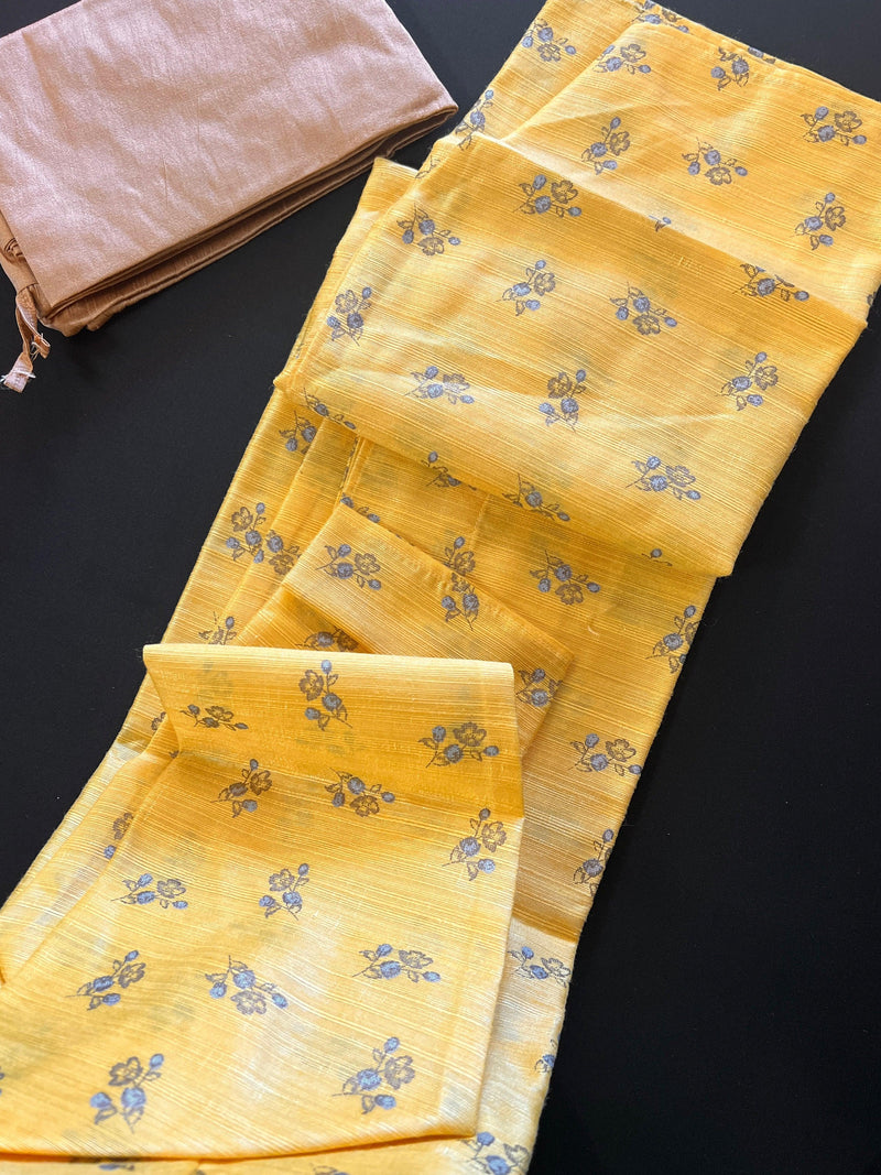 Yellow Men Kurta Pajama Set in Raw Silk with floral prints | Mens Ethnic Wear| Indian Floral Kurta | Haldi Function Kurta - Kaash Collection