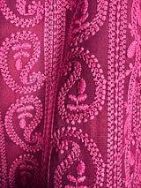 Wine Color Kurta Pajama 2pcs Set for Boys in Georgette material with Lucknowi Chikankari Work | Boys Kurta Pajama | Boys Kurtas | Kids Wear - Kaash Collection
