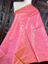 Baby Pink Floral Jaal Soft Silk Dupatta | Light Weight | Indian Dupatta | Stole | Scarf | Gift For Her | Dupattas for Gift | Indian Gifts - Kaash Collection