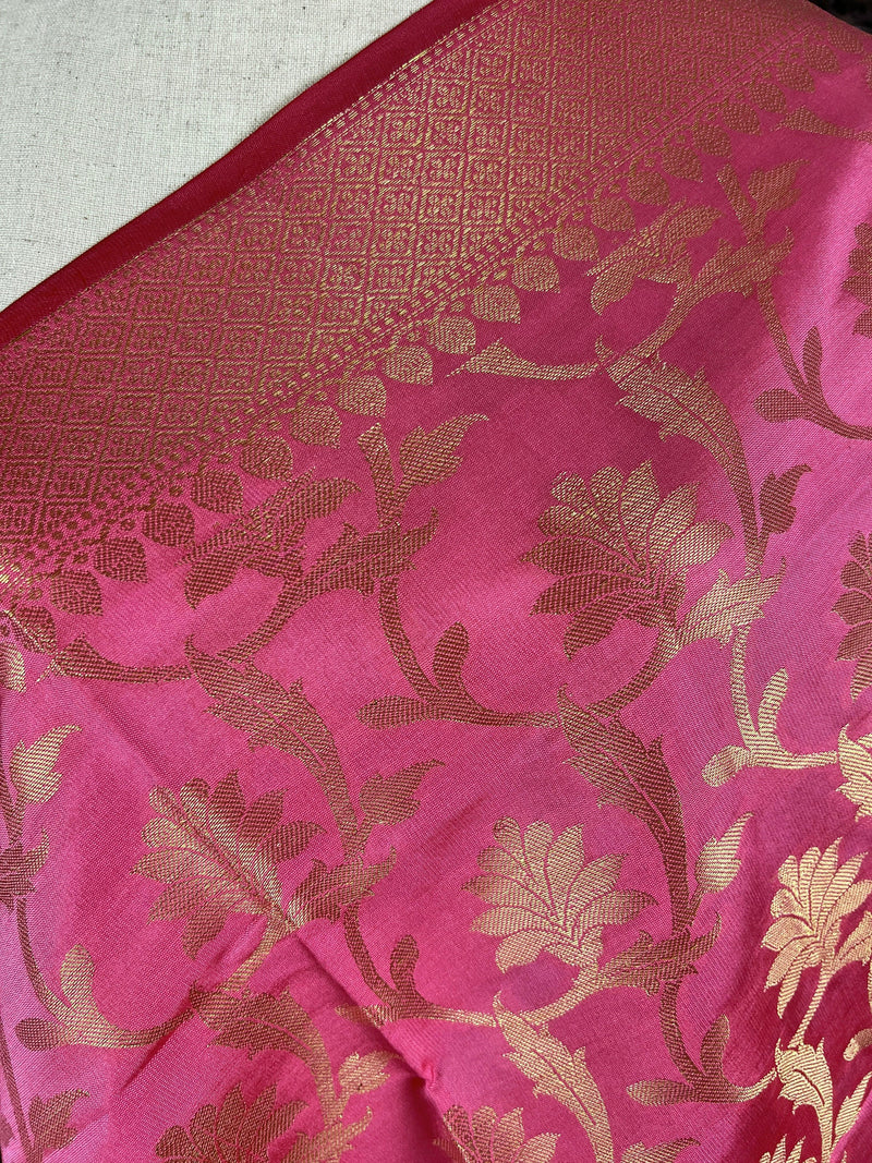 Rose Pink Silk Soft Silk Light Weight Dupatta | Indian Dupatta | Silk Dupatta | Stole | Scarf | Gift For Her| Kaash Collection - Kaash Collection