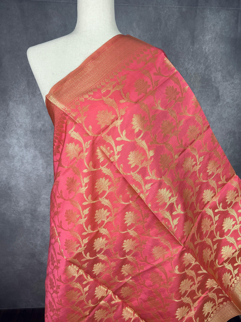 Rose Pink Color Silk Soft Silk Light Weight Dupatta | Indian Dupatta | Silk Dupatta | Stole | Scarf | Gift For Her| Kaash Collection - Kaash Collection