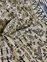 Pure Ghicha Tussar Silk Saree in Black and Beige | Handwoven Saree | Bengal Saree | Silk Mark Certified | Kaash Collection - Kaash Collection