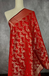Red Color Banarasi Soft Silk Light Weight Dupatta | Indian Dupatta | Silk Dupatta | Stole | Scarf | Gift For Her| - Kaash Collection