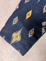 Boys Kurta Pajama Set in Dark Blue Color with Ikkat Prints | Raw Silk material with Cotton Lining  | Kurta Pajama for Boys | Indian Wear - Kaash Collection